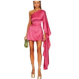 Cult Gaia Fuchsia One Shoulder Dress